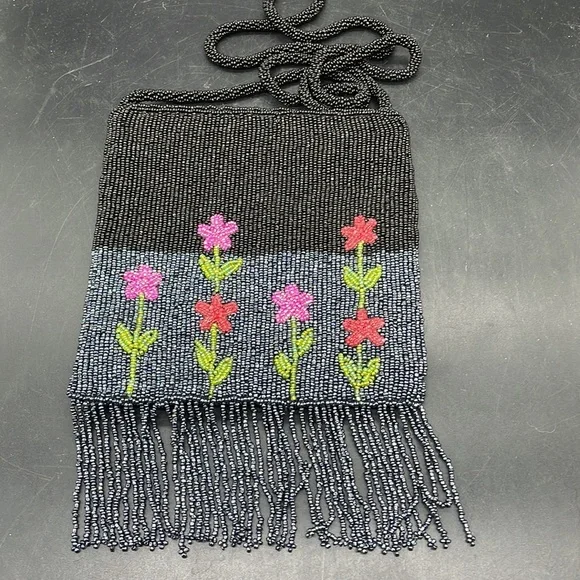 Black & Blue beaded crossover bag - Picture 2 of 3